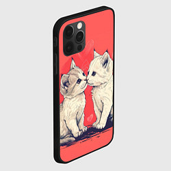 Чехол для iPhone 12 Pro Влюбленные котята день святого Валентина, цвет: 3D-черный — фото 2