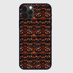 Чехол для iPhone 12 Pro Паттерн абстрактный плиткой, цвет: 3D-черный