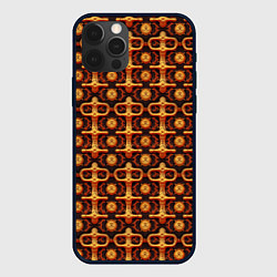 Чехол iPhone 12 Pro Оранжевый деревянный абстрактный паттерн