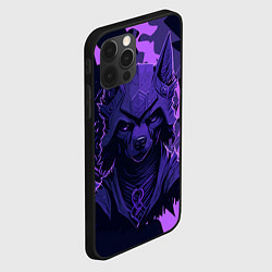 Чехол для iPhone 12 Pro Фиолетовый волк в доспехах, цвет: 3D-черный — фото 2