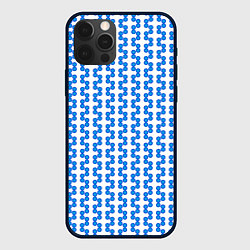 Чехол для iPhone 12 Pro Синие кружки патерн, цвет: 3D-черный