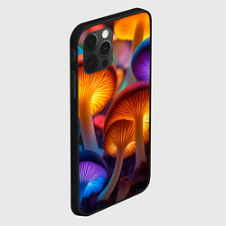 Чехол для iPhone 12 Pro Неоновые светящиеся грибы, цвет: 3D-черный — фото 2