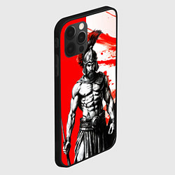 Чехол для iPhone 12 Pro Гладиатор Спартак красно белые, цвет: 3D-черный — фото 2