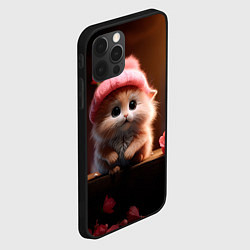 Чехол для iPhone 12 Pro Маленький влюбленный хомячок в шапочке, цвет: 3D-черный — фото 2