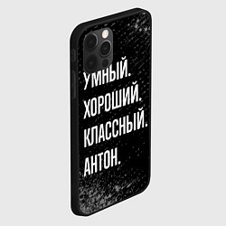 Чехол для iPhone 12 Pro Умный, хороший, классный: Антон, цвет: 3D-черный — фото 2