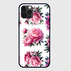 Чехол iPhone 12 Pro Розовые цветы пиона