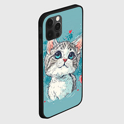 Чехол для iPhone 12 Pro Влюбленный котик 14 февраля, цвет: 3D-черный — фото 2