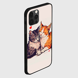 Чехол для iPhone 12 Pro Влюбленные коты 14 февраля, цвет: 3D-черный — фото 2