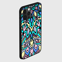 Чехол для iPhone 12 Pro Мандала ярко-голубой, цвет: 3D-черный — фото 2