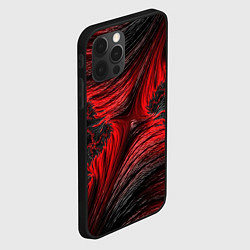 Чехол для iPhone 12 Pro Красно черный текстурный фон, цвет: 3D-черный — фото 2