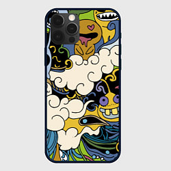 Чехол для iPhone 12 Pro Облачные монстры, цвет: 3D-черный