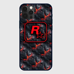 Чехол для iPhone 12 Pro Rockstar - glow rifts, цвет: 3D-черный