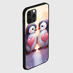 Чехол для iPhone 12 Pro Два влюбленных пингвина, цвет: 3D-черный — фото 2