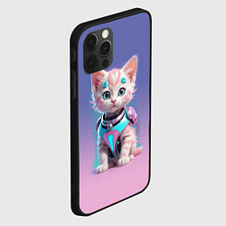 Чехол для iPhone 12 Pro Милый котёнок - киберпанк милашка, цвет: 3D-черный — фото 2