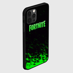 Чехол для iPhone 12 Pro Fortnite краски зелёные, цвет: 3D-черный — фото 2