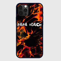 Чехол для iPhone 12 Pro Papa Roach red lava, цвет: 3D-черный