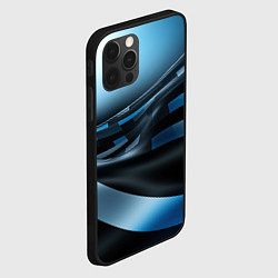 Чехол для iPhone 12 Pro Черно-синий абстрактный спортивный стиль, цвет: 3D-черный — фото 2