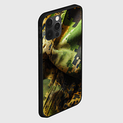 Чехол для iPhone 12 Pro Реалистичный камуфляж на ткани, цвет: 3D-черный — фото 2