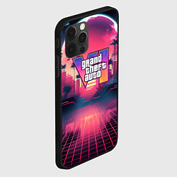 Чехол для iPhone 12 Pro GTA 6 logo retro night, цвет: 3D-черный — фото 2