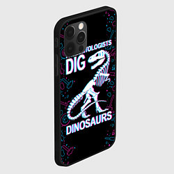 Чехол для iPhone 12 Pro Paleontologists dig dinosaurs, цвет: 3D-черный — фото 2