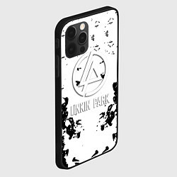 Чехол для iPhone 12 Pro Linkin park краски лого чёрно белый, цвет: 3D-черный — фото 2