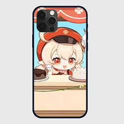 Чехол для iPhone 12 Pro Genshin Impact Кли cute chibi, цвет: 3D-черный