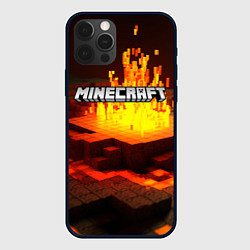 Чехол для iPhone 12 Pro Огненный minecraft, цвет: 3D-черный