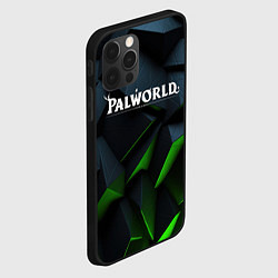 Чехол для iPhone 12 Pro Palworld логотип абстракт объемные плиты, цвет: 3D-черный — фото 2