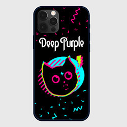 Чехол iPhone 12 Pro Deep Purple - rock star cat