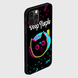 Чехол для iPhone 12 Pro Deep Purple - rock star cat, цвет: 3D-черный — фото 2