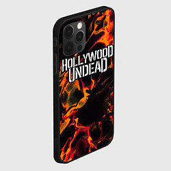 Чехол для iPhone 12 Pro Hollywood Undead red lava, цвет: 3D-черный — фото 2