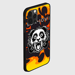 Чехол для iPhone 12 Pro Bon Jovi рок панда и огонь, цвет: 3D-черный — фото 2