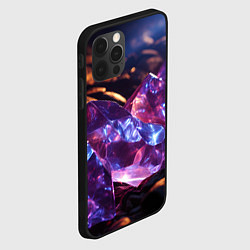 Чехол для iPhone 12 Pro Фиолетовые комические камни, цвет: 3D-черный — фото 2