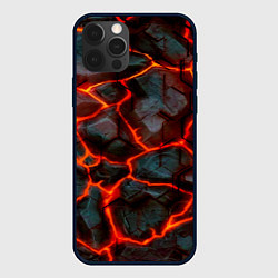 Чехол для iPhone 12 Pro Трещины лавы, цвет: 3D-черный