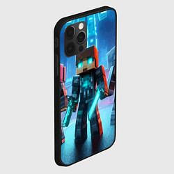 Чехол для iPhone 12 Pro Minecraft - ai art neon, цвет: 3D-черный — фото 2