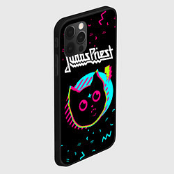 Чехол для iPhone 12 Pro Judas Priest - rock star cat, цвет: 3D-черный — фото 2