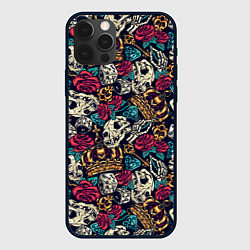 Чехол для iPhone 12 Pro Винтажная татуировка, цвет: 3D-черный