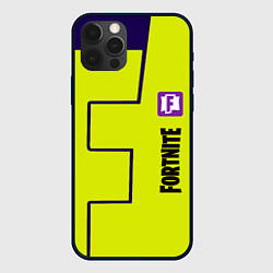 Чехол для iPhone 12 Pro Fortnite logo yellow game, цвет: 3D-черный