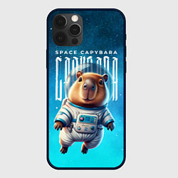 Чехол для iPhone 12 Pro Space capybara, цвет: 3D-черный