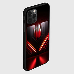 Чехол для iPhone 12 Pro Красная и черная кибернетика, цвет: 3D-черный — фото 2