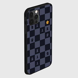 Чехол для iPhone 12 Pro Синяя шахматная доска, цвет: 3D-черный — фото 2