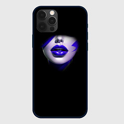 Чехол для iPhone 12 Pro Синяя помада, цвет: 3D-черный