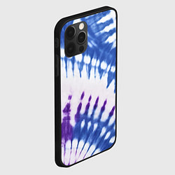 Чехол для iPhone 12 Pro Сине-фиолетовый узор тай дай, цвет: 3D-черный — фото 2