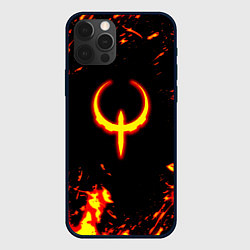 Чехол для iPhone 12 Pro Quake fire logo, цвет: 3D-черный