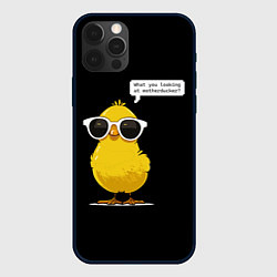Чехол для iPhone 12 Pro Утенок в очках, цвет: 3D-черный