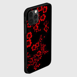 Чехол для iPhone 12 Pro Клеймо жертвы из аниме Берсерк - красные цветы, цвет: 3D-черный — фото 2