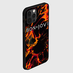 Чехол для iPhone 12 Pro Bon Jovi red lava, цвет: 3D-черный — фото 2