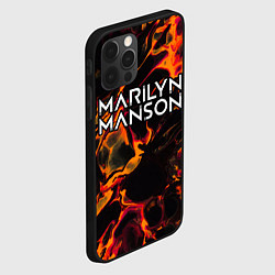Чехол для iPhone 12 Pro Marilyn Manson red lava, цвет: 3D-черный — фото 2