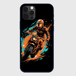 Чехол для iPhone 12 Pro Мотокросс спорт, цвет: 3D-черный