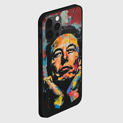 Чехол для iPhone 12 Pro Илон Маск граффити портрет, цвет: 3D-черный — фото 2